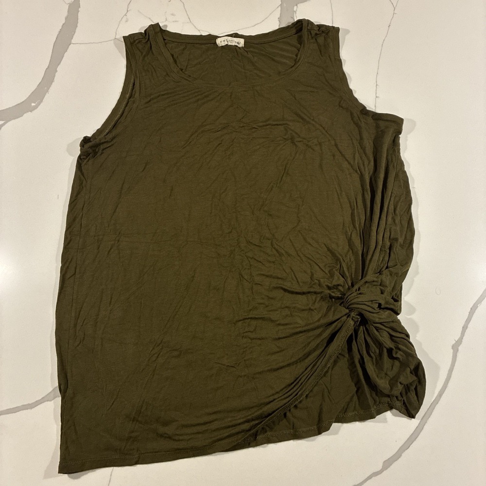 Retrology Tank Top‎ Women's Size Xl Side Knot Sleeveless Scoop Neck